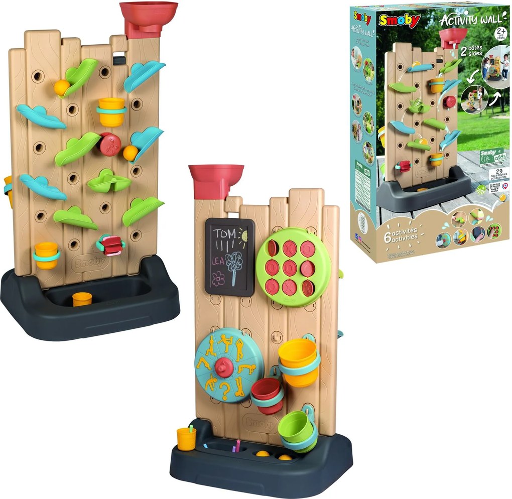 Smoby S.Life Activiteitmuur - 6 Speelopties - Binnen&amp;Buiten - Inclusief 29 Accessoires