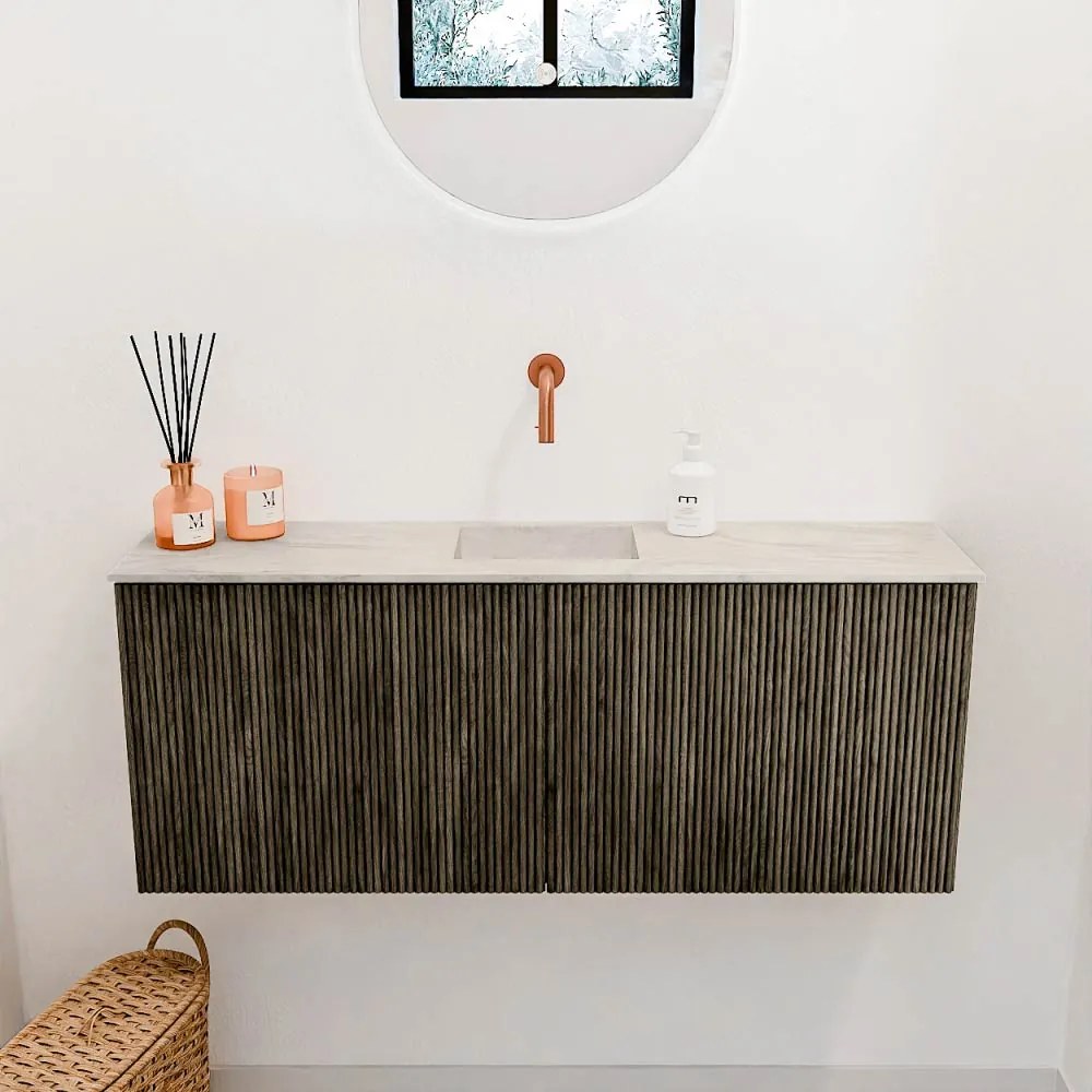 Mondiaz Joya DLux 100cm toiletmeubel shadow met wastafel faye midden zonder kraangat ostra