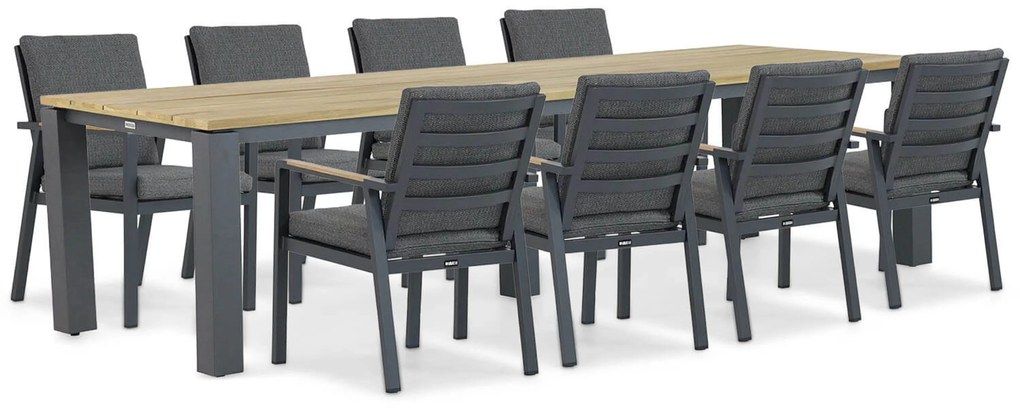 Tuinset 8 personen 300 cm Aluminium/teak Grijs Lifestyle Garden Furniture Marseille/Riviera