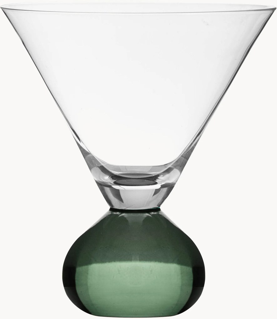 Handgemaakte kristallen martini glazen Zephyr, 2-delig