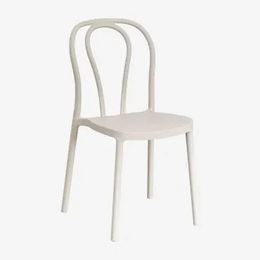 Set Van 4 Mizzi Stapelbare Eetkamerstoelen Tapioca Beige - Sklum