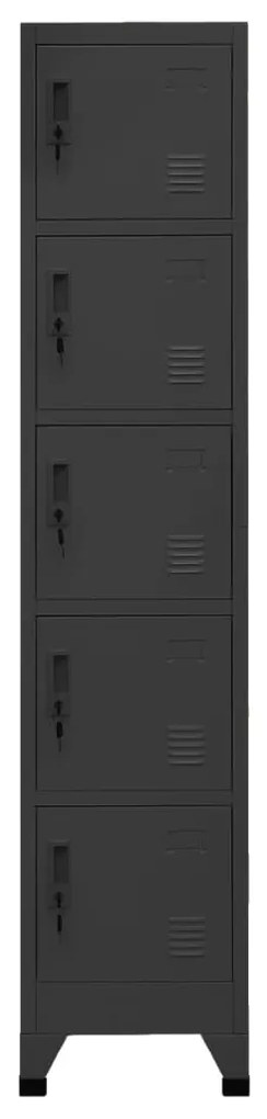 vidaXL Lockerkast 38x40x180 cm staal antracietkleurig