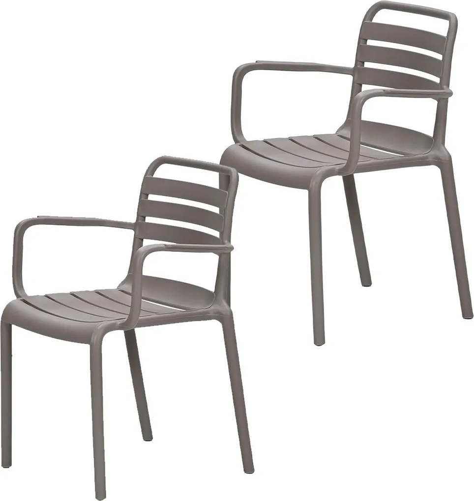 Garden Impressions Moos tuinstoel taupe - 2 stuks