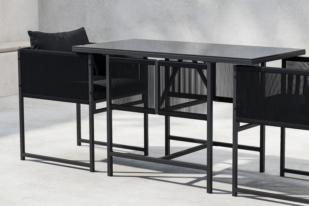The Outsider diningset-jesse-balkonset-2-personen-zwart-120x61cm-the-outsider