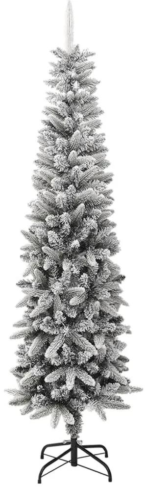 vidaXL Kunstkerstboom met sneeuw smal 240 cm PVC en PE