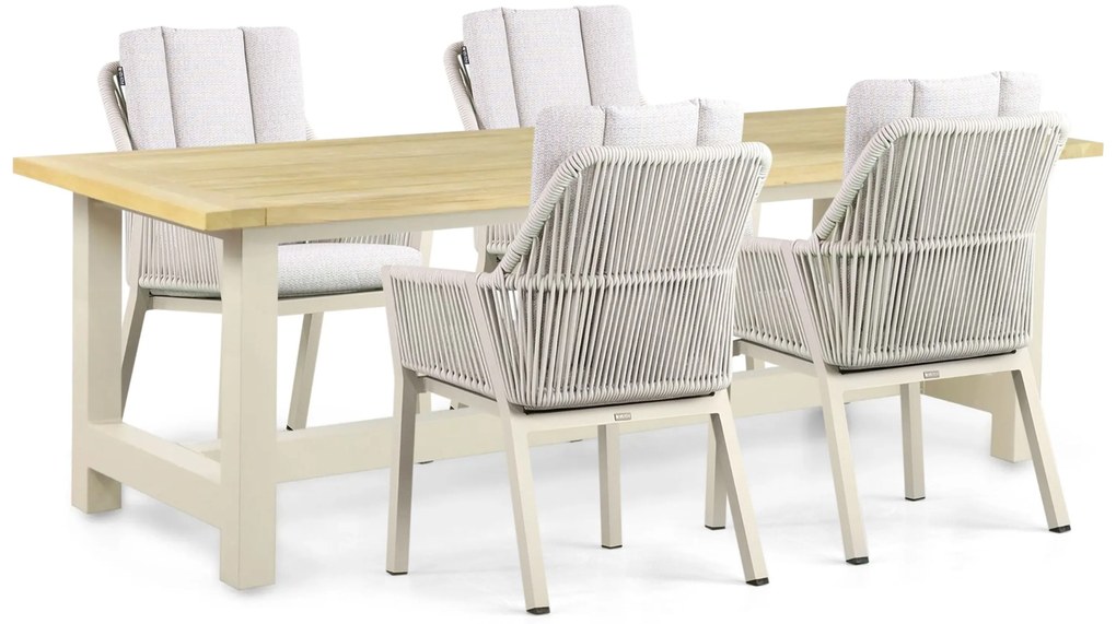 Tuinset 4 personen 200 cm Aluminium/rope Taupe Lifestyle Garden Furniture Verona/San