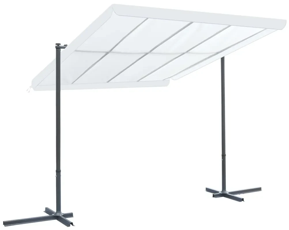 vidaXL Prieel met kantelbaar schuifdak 350x253x196 cm crèmekleurig