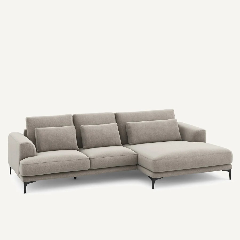 XL hoekbank rechts in chenille fluweel, MARSILE