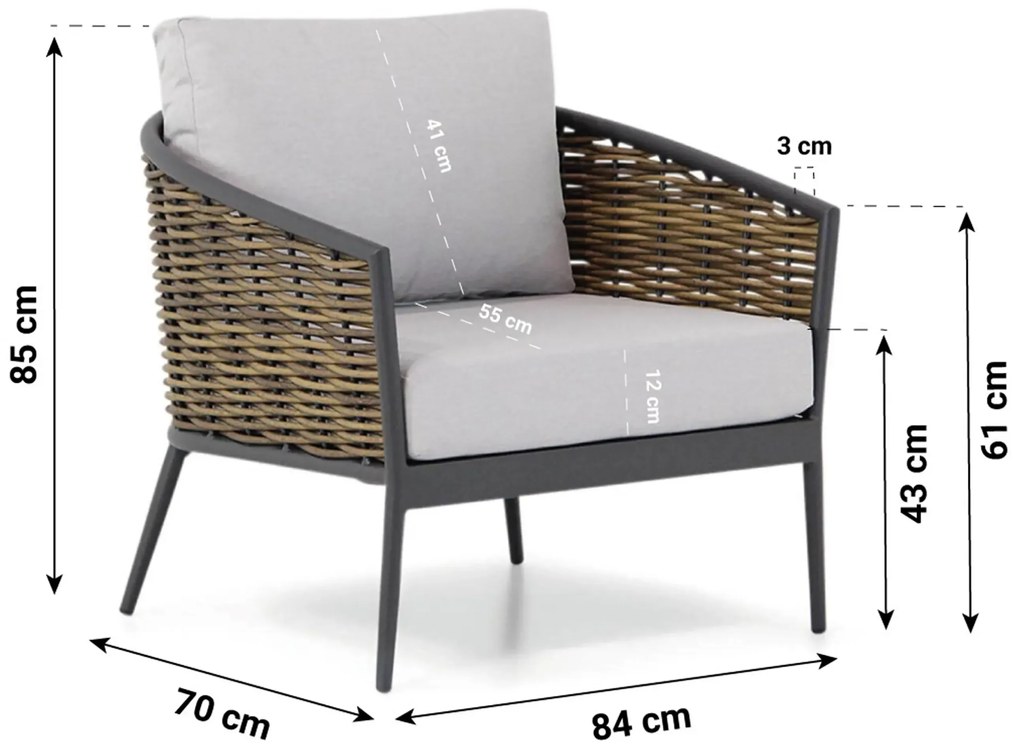 Tuinstoel Aluminium/wicker Transparant Coco Lanai