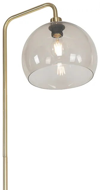 Moderne vloerlamp messing met smoke kap - Maly Modern E27 Binnenverlichting Lamp