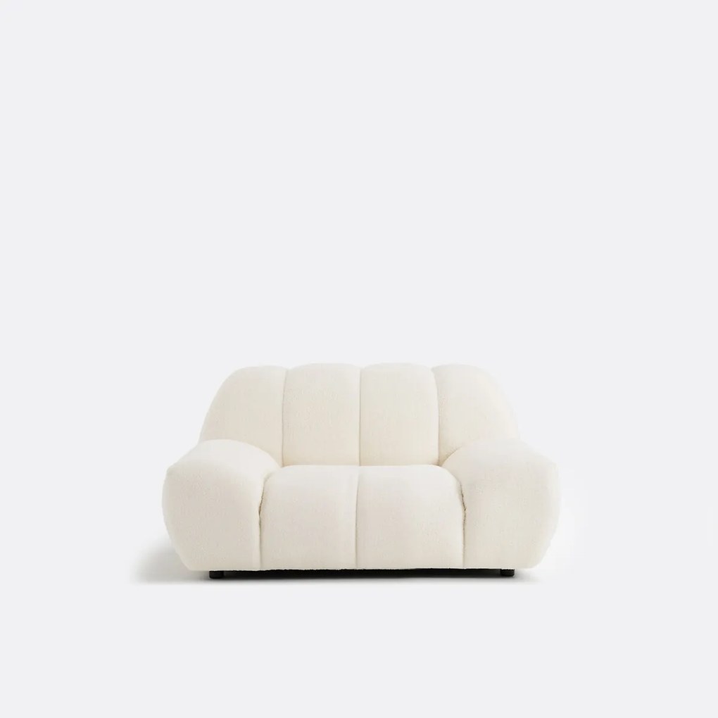 XL-fauteuil van dikke bouclé stof Nuria
