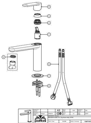 Paffoni Candy wastafelmengkraan opbouw chroom