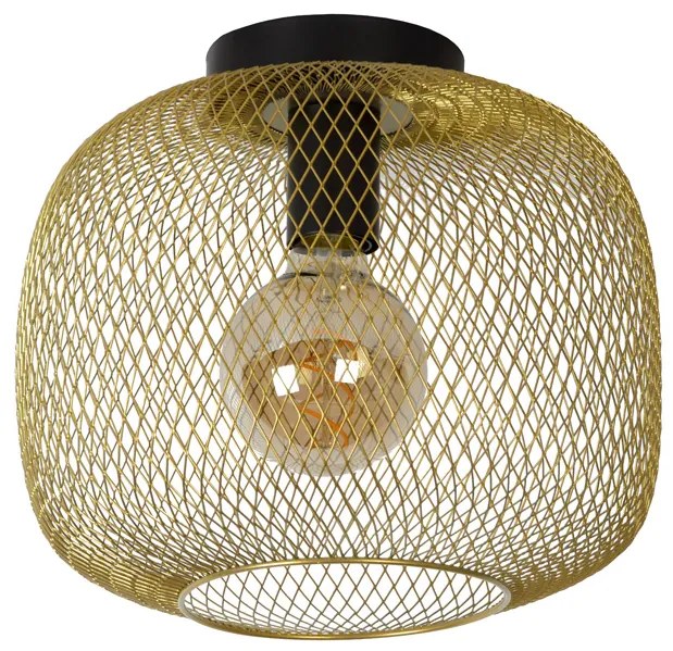 Lucide Mesh plafondlamp 30cm 1x E27 goud mat