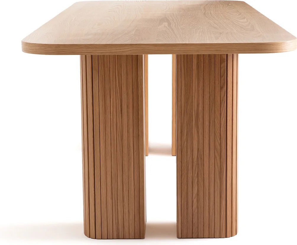 Rechthoekige eettafel, eiken en grenenfineer, 6 tot 8 couverts, LATTI