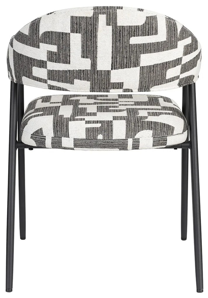 Dutchbone Miyo Design Eetkamerstoel Zwart Wit