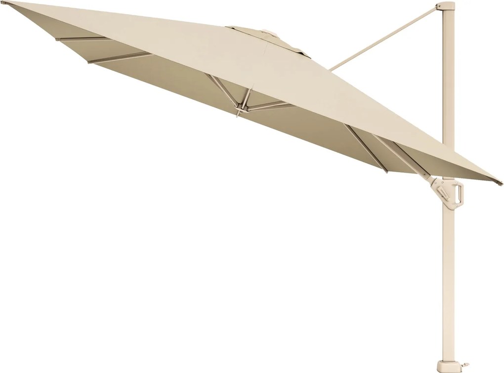 Platinum Challenger zweefparasol T1 Premium 4x3 m. - Champagne Sandstone - met ingraafvoet en hoes