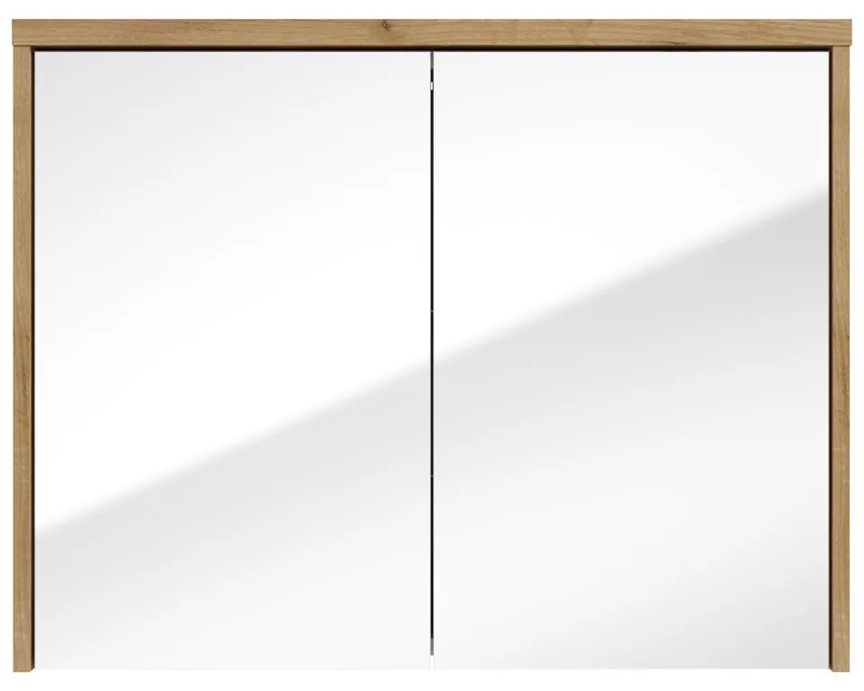 Fontana Basic spiegelkast 80cm met 2 deuren warm eiken