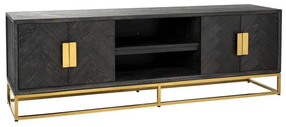 Richmond TV-meubel Blackbone Goud 4-Deuren 185cm - Eiken hout - Metaal - Richmond Interiors