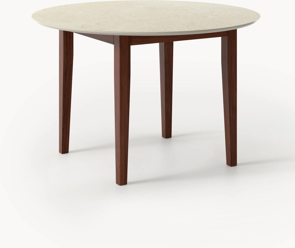 Ronde eettafel Jackson met travertijn effect, in verschillende formaten