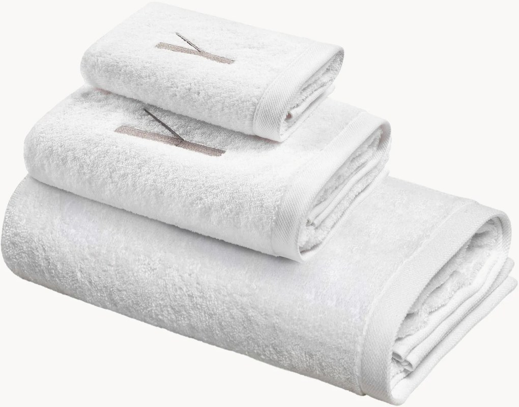 Katoenen handdoekenset Monogram van A tot Z, 3-delig