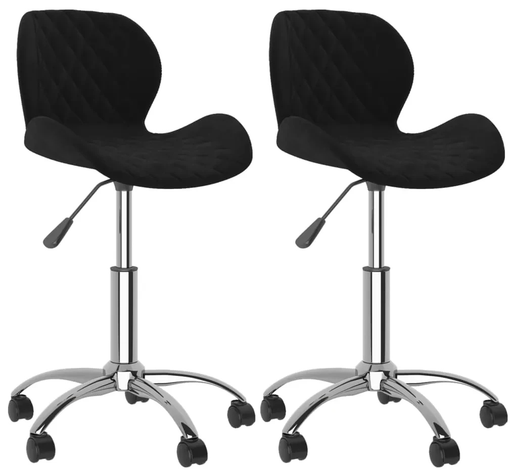 vidaXL Eetkamerstoelen draaibaar 2 st fluweel zwart