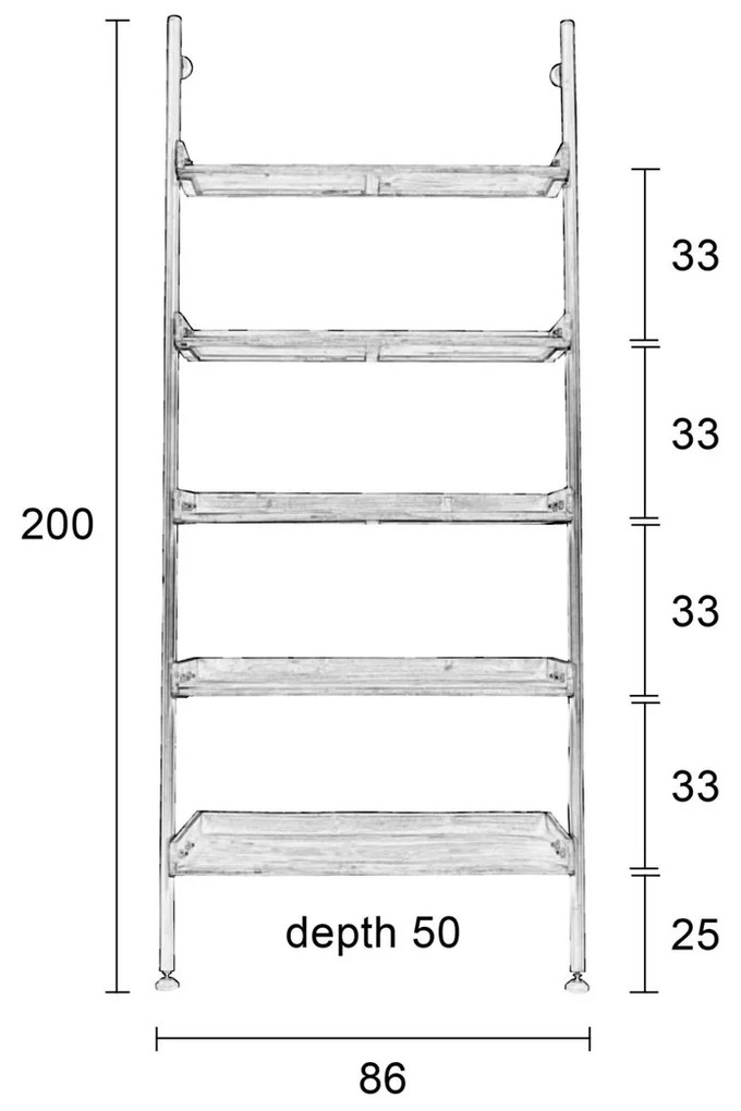 Metalen Leunrek - 86x45x200cm.