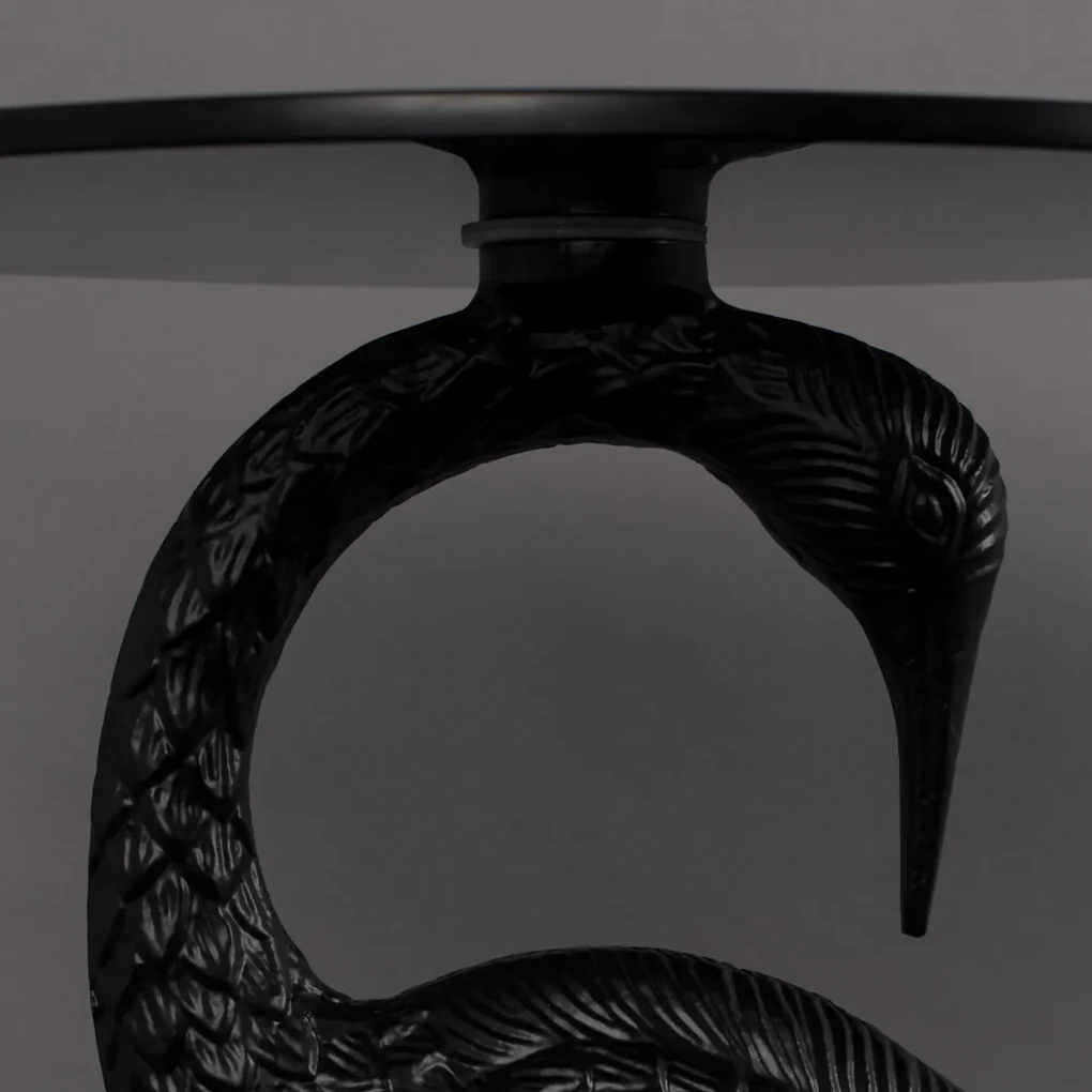 Dutchbone Crane Vogelfiguur Bijzettafel Zwart - 40 X 40cm.