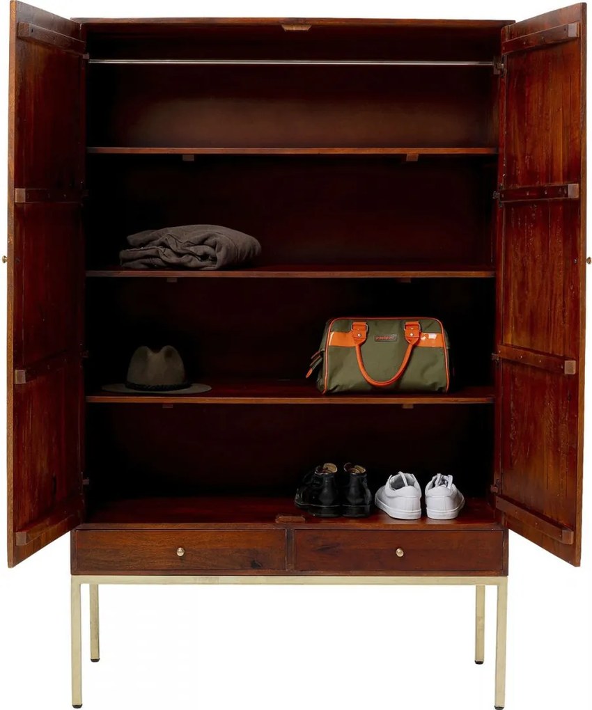 Kledingkast Mangohout Messing - 115x54x180cm.