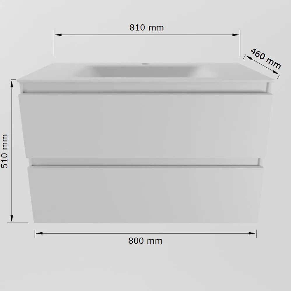 Mondiaz Aivy badmeubel 80cm chai met wastafel solid surface talc midden 1 kraangat