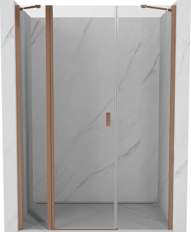 Mexen Mist draaideur douchedeur 140 cm, transparant, geborsteld koper - 8A4-140-001-65-00