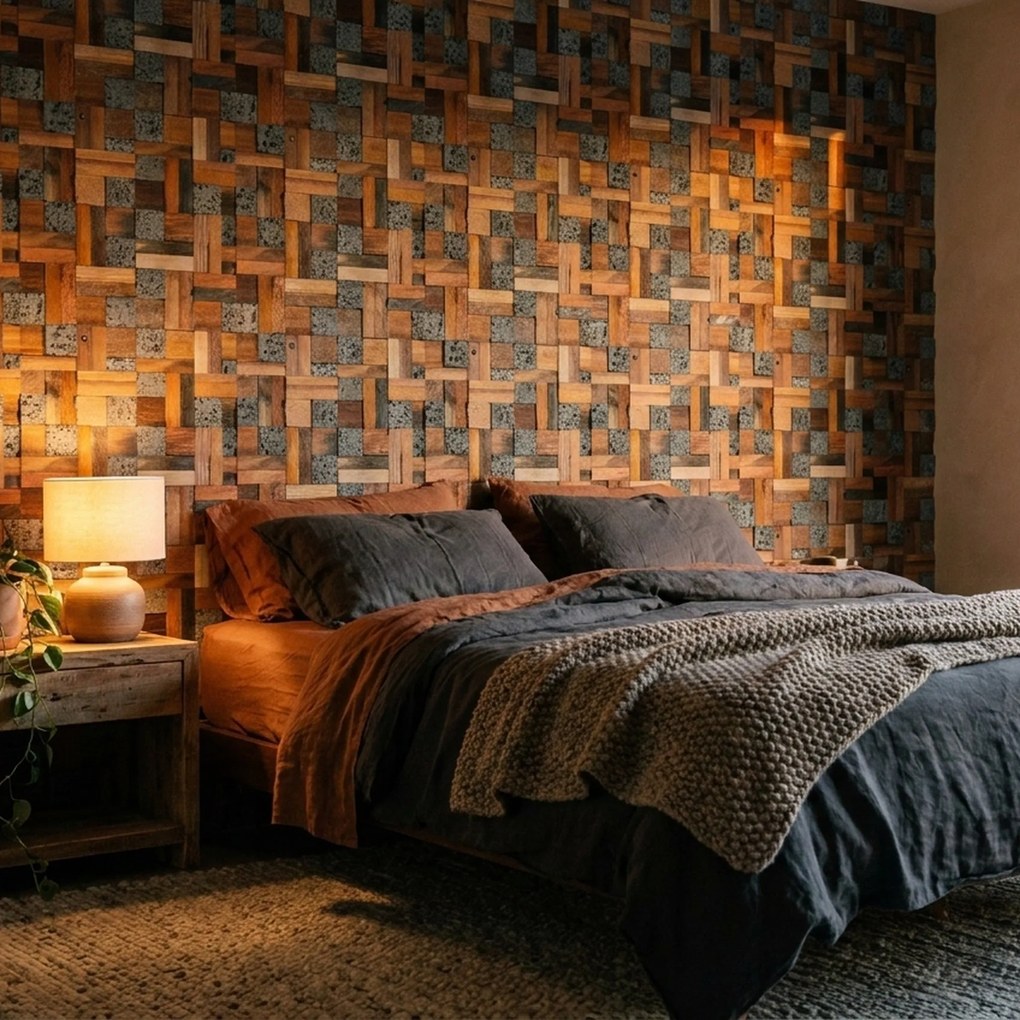 3D Houten Wandpaneel | Lava Mix | 30×30 cm | Wanddecoratie
