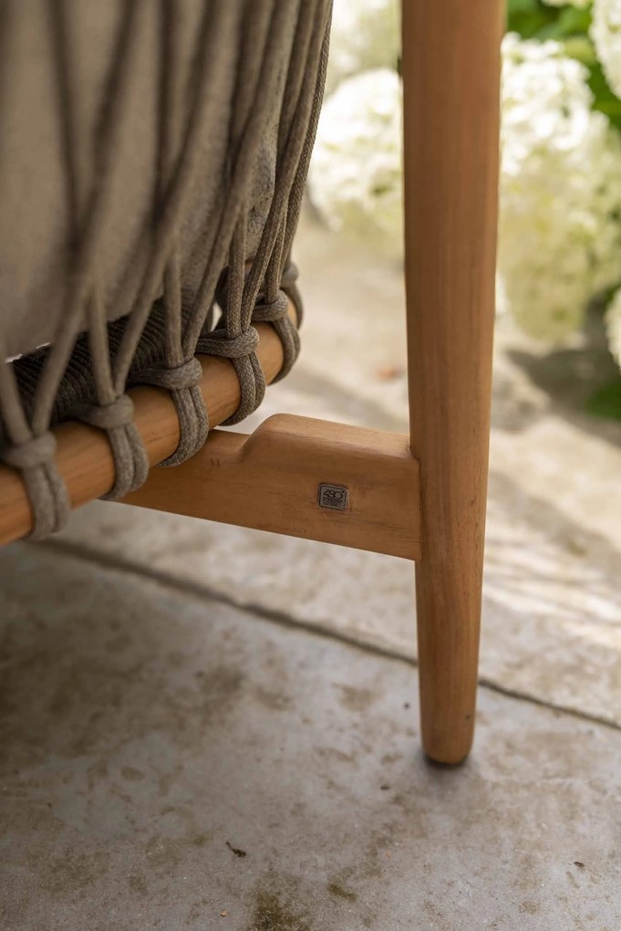 4 Seasons Outdoor Nora tuinstoel naturel teak SALE Showroommodel Tuinstoel   beige weerbestendig