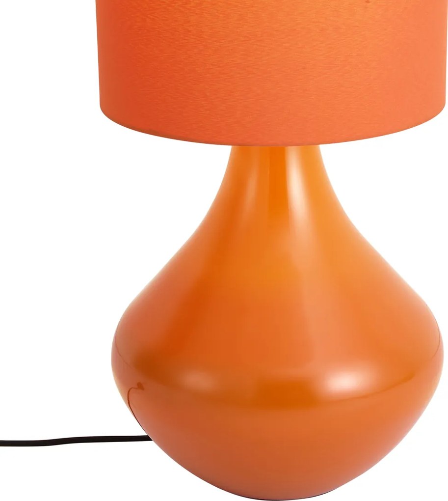 Retro vloerlamp oranje met stoffen kap - Mina