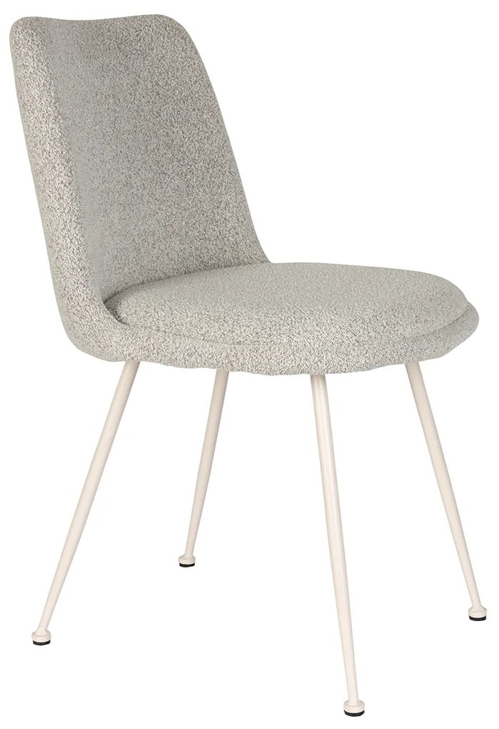 Moderne Eetkamerstoel Boucle Creme