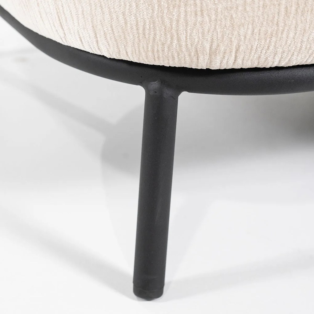 Zachte Fauteuil Beige Met Ronde Rug