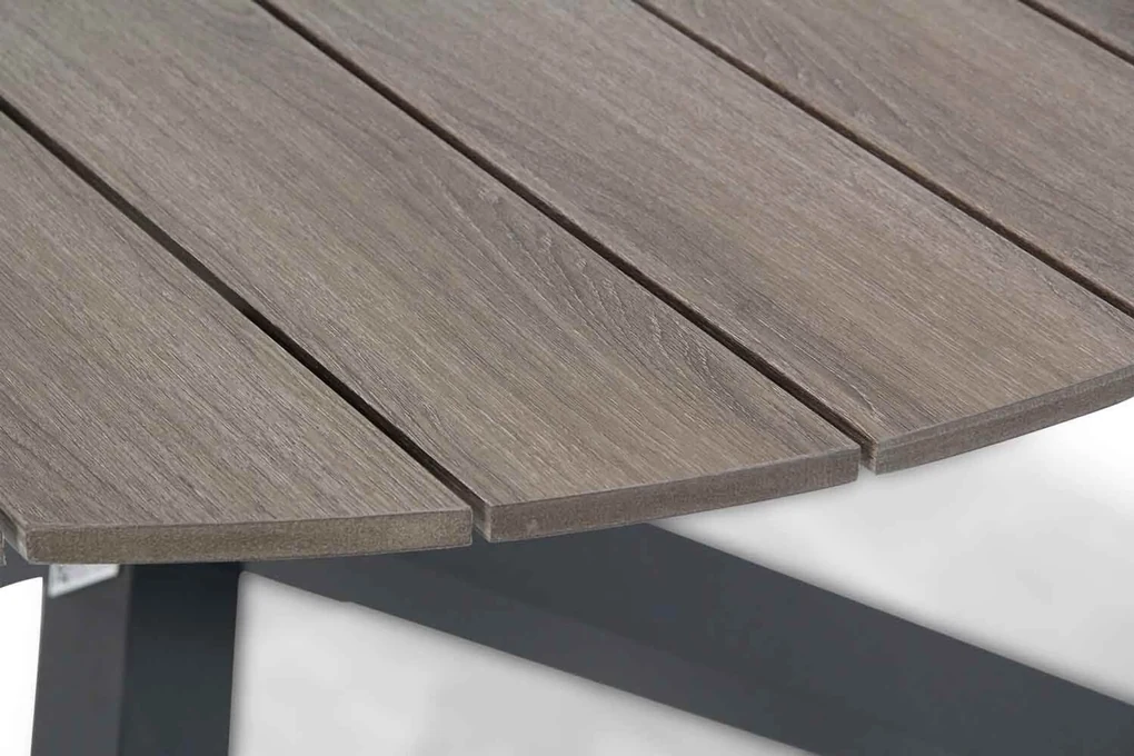 Tuinset Ronde Tuintafel 6 personen 150 cm Wicker/Aluminium/Aluminium/wicker Zwart Coco Azzano/Ancona