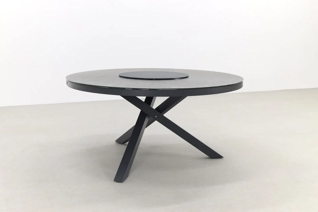 Perth ronde tuintafel - antraciet - ceramic - 150 cm.