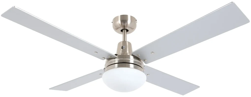 Beacon Quest II Indoor Plafondventilator 122CM Chroom (Met Omkeerbare Bladen) 210334