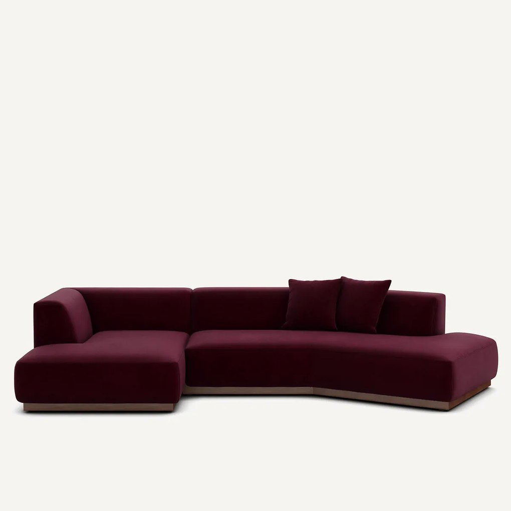 Linker open hoekbank fluweel, Jacopo