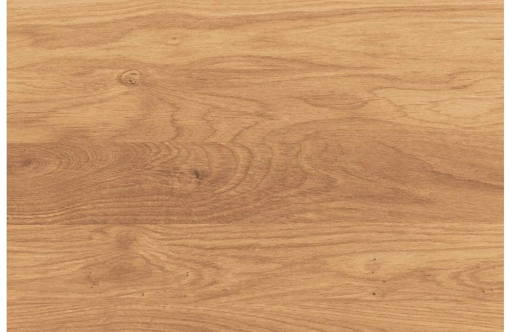 Goossens Nachtkastje Runt, Voet rond metaal ral 9005 zwart, blad massief eik