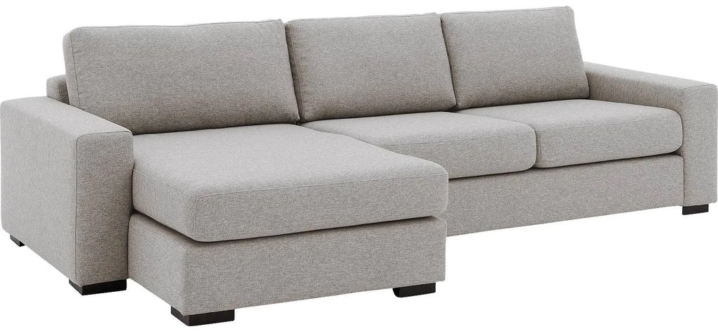 Goossens Hoekbank Lucca Met Chaise Longue grijs, stof, stijlvol landelijk