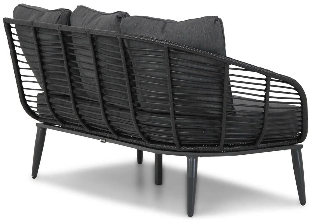 Hoek loungeset 4 personen Aluminium/wicker Zwart  Coco Coco Leonardo