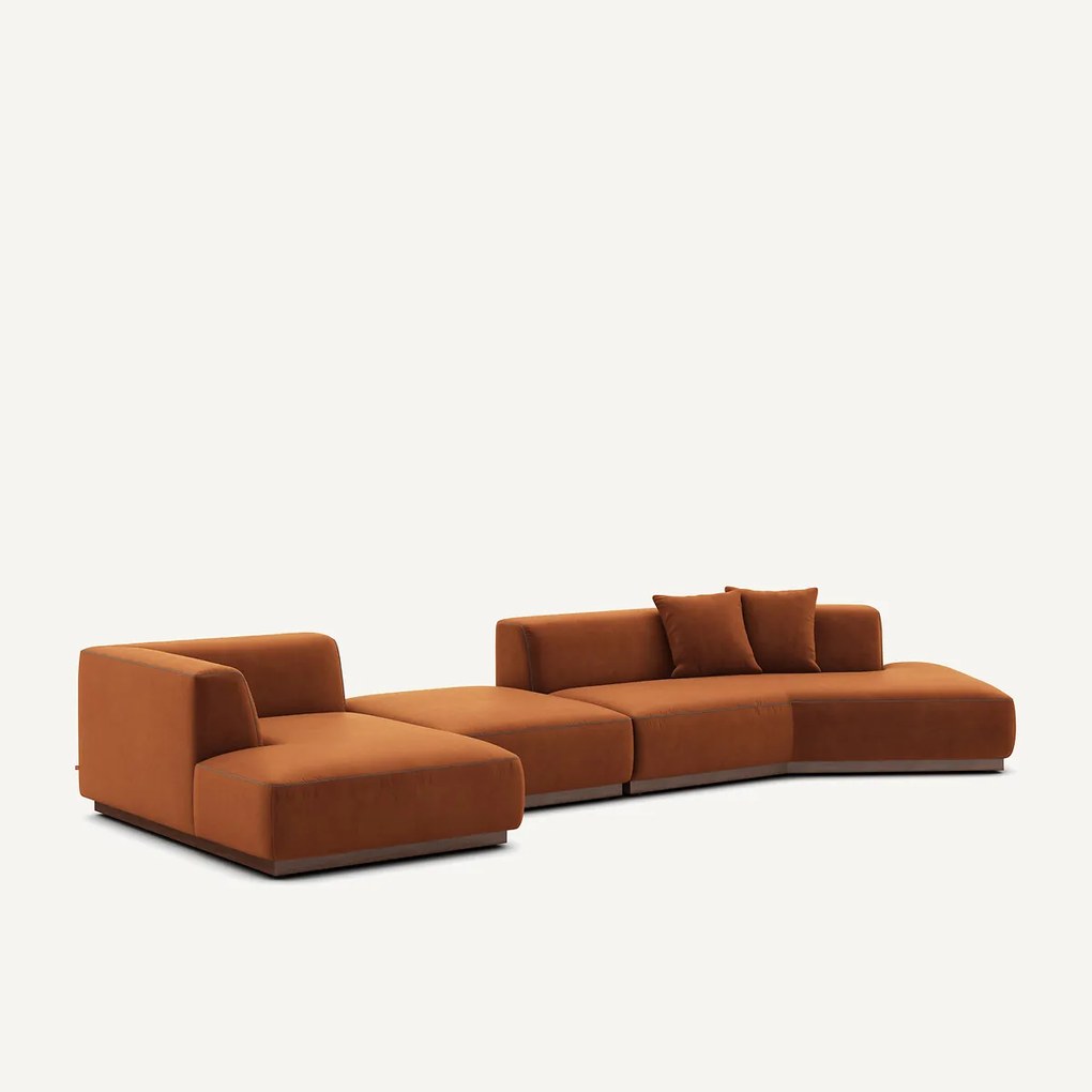 Open hoekbank links XL fluweel, Jacopo