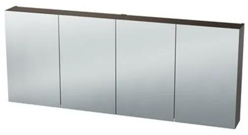 Nemo Spring Nebulo luxe spiegelkast - 140x65x17.8cm - 4 dubbelzijdige spiegeldeuren - glazen leggers - met stopcontact - zonder schakelaar - kleur: U730 ST9 Basalt 20037087