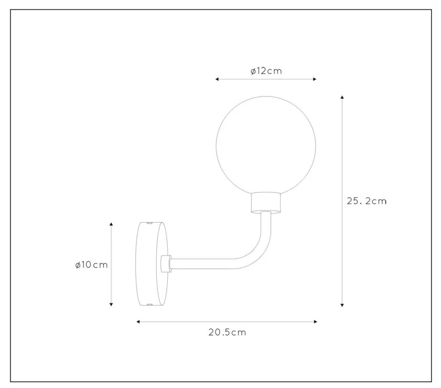 Lucide Berend wandlamp 33W laag zwart