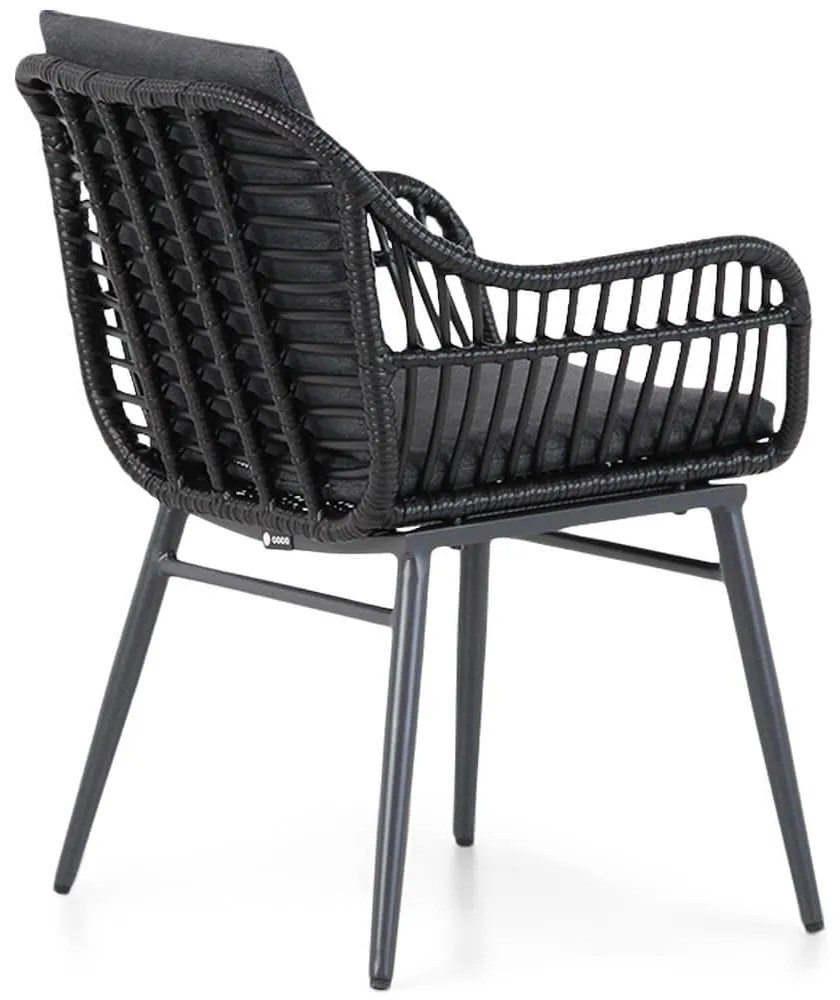 Tuinset 4 personen 164 cm Wicker Zwart Coco Coco Leonardo