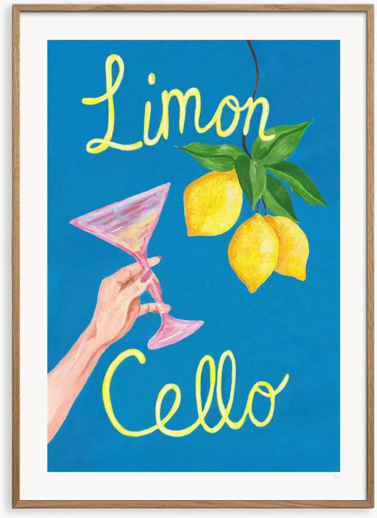 Ingelijste digitale print Limon Cello