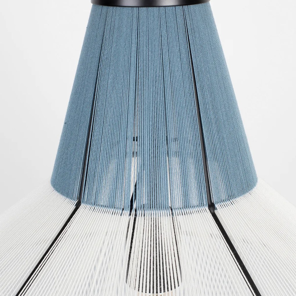 Zuiver Fairy Grote Hanglamp Blauw-wit Katoen Draad