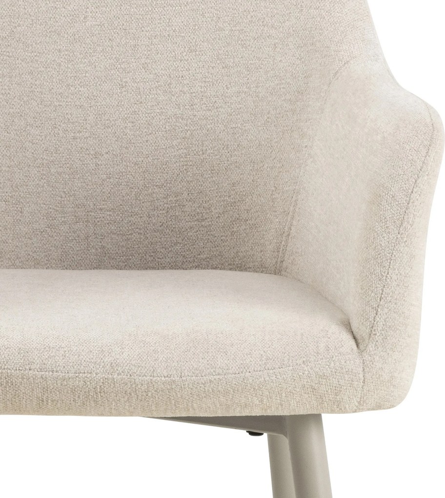 VERA Beige (stof Apia 453)/beige frame - MODERNE KUIPVORMIGE GESTOFFEERDE STOEL VOOR WOONKAMER / LOFT
