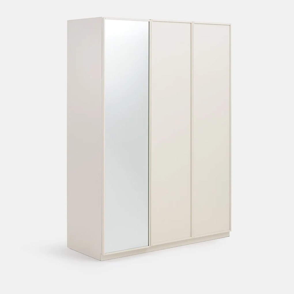 3-deurs kledingkast, 1 met spiegel, garderobe en linnenkast, PARRO